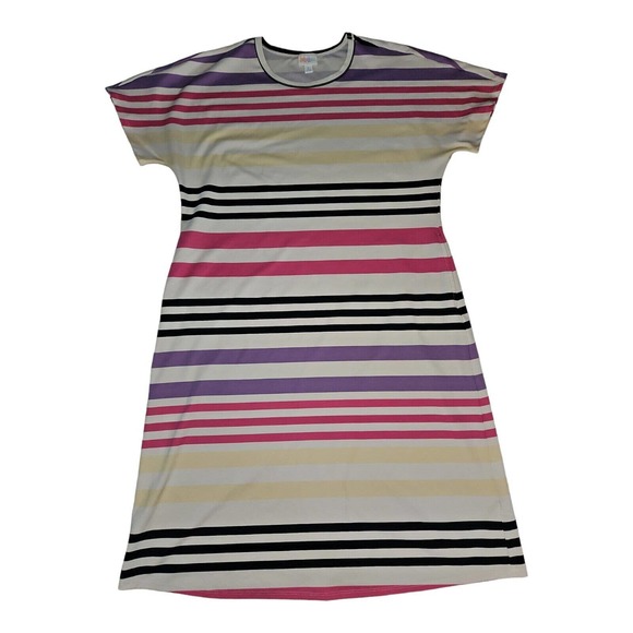 LuLaRoe Dress Women's XL Short Sleeve Pockets Self Tie Wrap Around Belt - Picture 2 of 8